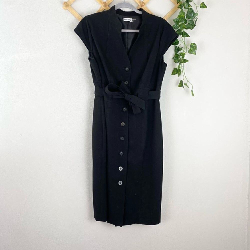 MARVIN RICHARDS | Button Front Dress Black Size EUC T637